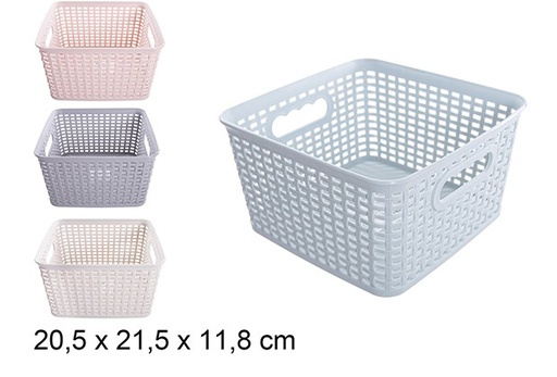 [200496] Cestino quadrato in plastica colori assortiti