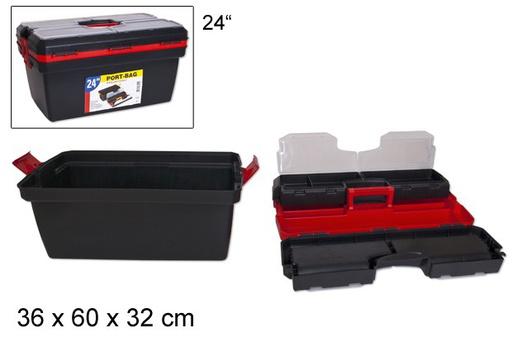 [200501] Plastic box tools with tray 36 cm 24&quot;