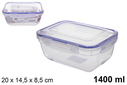 [200510] Fiambrera plástico rectangular hermética Seal 1.400 ml