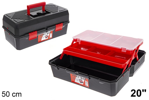 [200612] Caixa de ferramentas de plástico com 2 bandejas 50 cm 20"