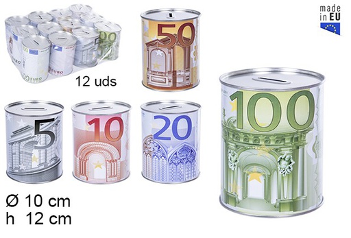 [200712] Euro metal piggy bank 10x12 cm