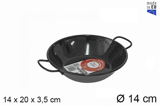 [201302] Poêle à frire profonde en émail avec poignées 14 cm