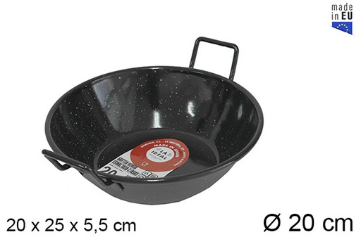 [201305] Poêle à frire profonde en émail avec poignées 20 cm