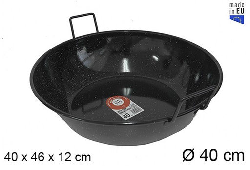 [201315] Deep enamel frying pan with handles 40 cm