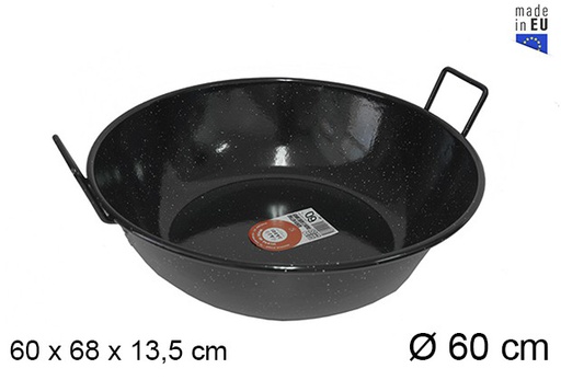 [201319] Deep enamel frying pan with handles 60 cm