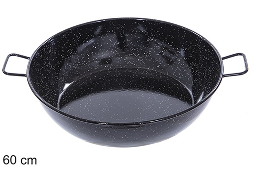 [201319] Deep enamel frying pan with handles 60 cm