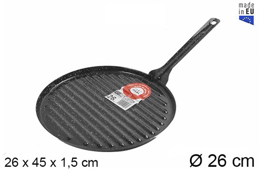 [201339] Piastra grill rotonda smaltata 26 cm