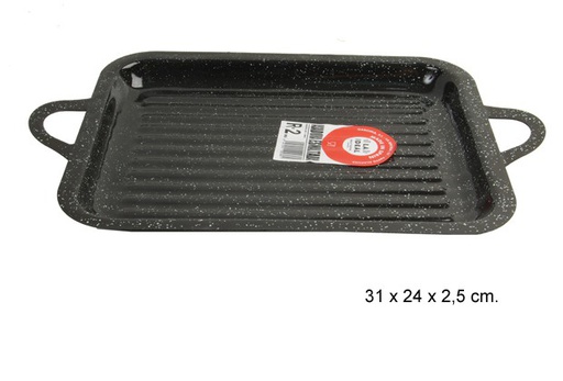 [201341] Rectangular enamel grill plate 24x31 cm