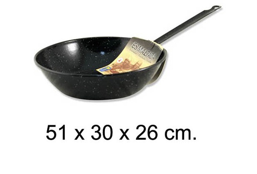 [201375] Enameled deep frying pan with handle  28 cm