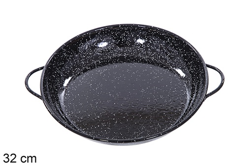 [201385] Flat enameled casserole 32 cm