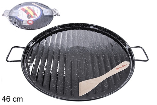 [201391] Plancha grill esmaltada + paleta regalo 46 cm
