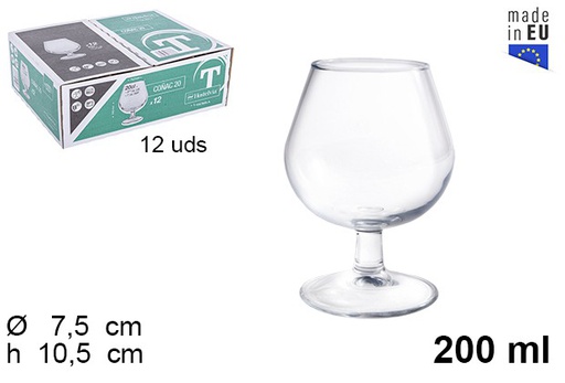 [201774] Bicchiere in vetro cognac 200 ml