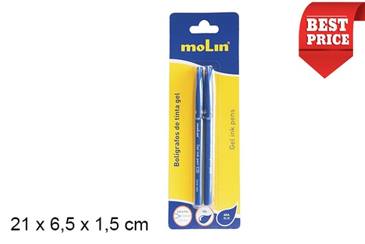 [202087] Blister 2 canetas de tinta gel azul