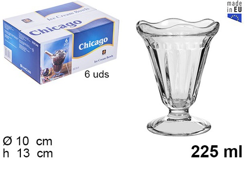 [202325] Glass cup for ice cream Chicago 225 ml