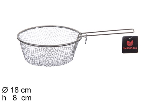 [100370] Cesto acero inox para freir con mango 18 cm