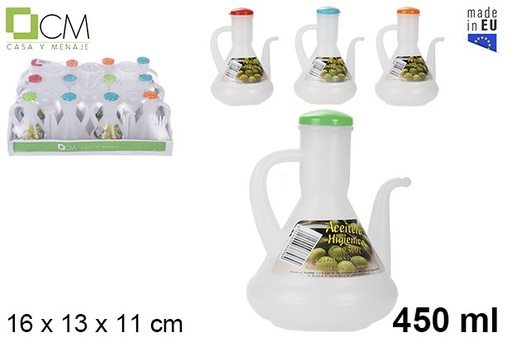 [102781] Rustic white plastic oil cruet 450 ml