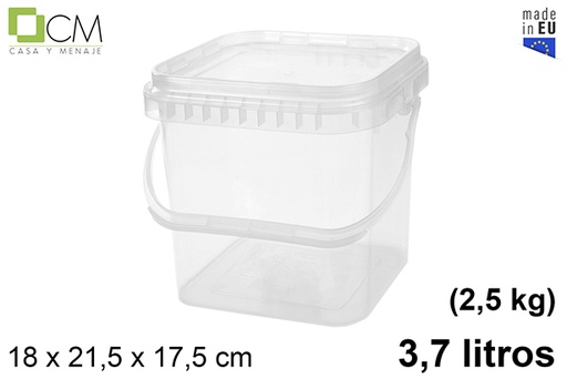 [103105] Récipient en plastique multi-usages carré 3.700 ml (2,5 kg)