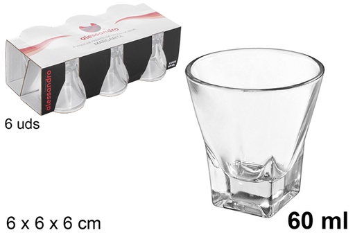[103214] Pack 6 vaso chupito cristal margarita 60 ml
