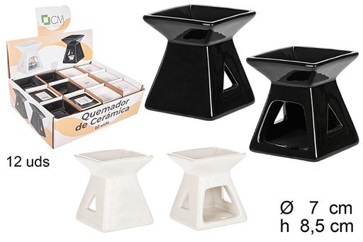 [101911] Ceramic burner white/black 8,5 cm 