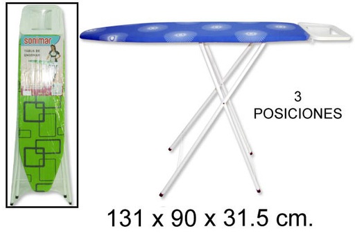 [105693] Mesa de planchar metálica con soporte 131x90 cm