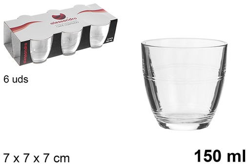 [100666] Pack 6 vasos cristal café cortado 150 ml