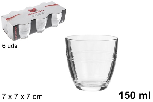 [100666] Pack 6 vasos cristal café cortado 150 ml