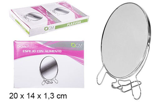 [102394] Espejo doble con aumento ovalado 20 cm