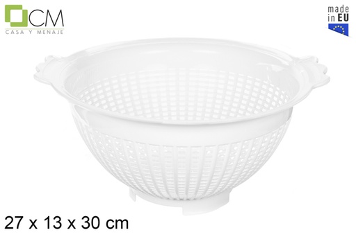 [102900] White plastic vegetable colander