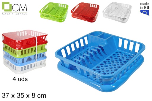 [103117] Scolapiatti con vaschetta in plastica colori assortiti