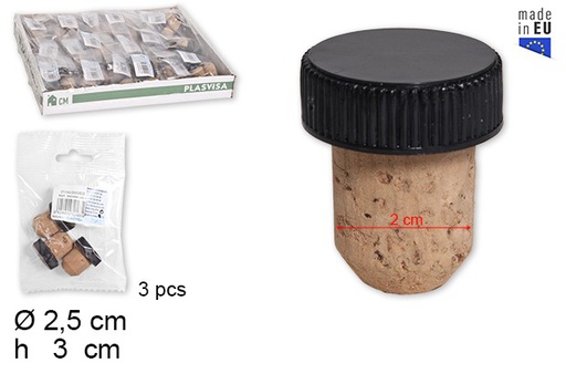 [105664] Pack 3 small cork plugs