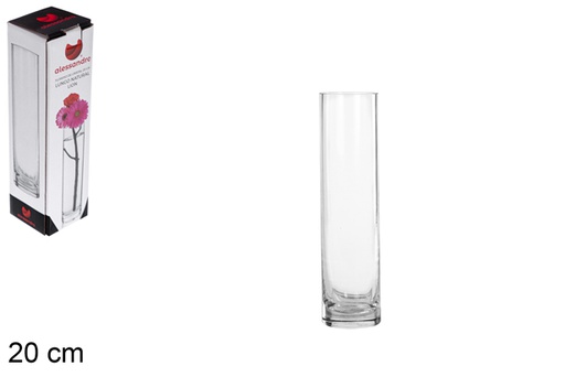 [103336] Glass flower vase lungo Lion 20 cm