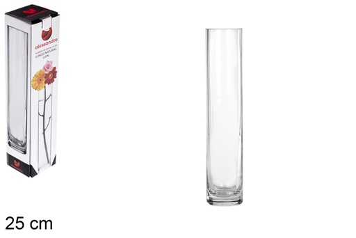 [103337] Glass flower vase lungo Lion 25 cm