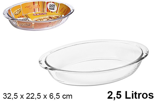 [201903] Plat en verre ovale de 2,5 l.