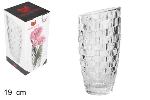 [102455] Glass flower vase Pisa 19 cm