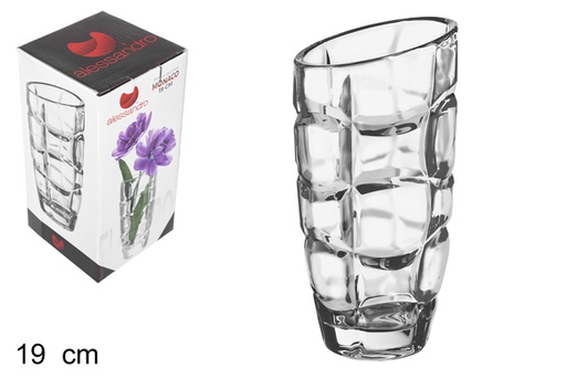 [102457] Glass flower vase Monaco 19 cm