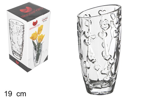 [102459] Glass flower vase Capri 19 cm