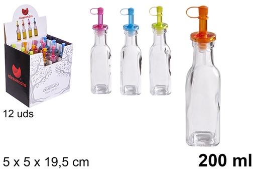 [100831] Aceitera/vinajera cristal cuadrada 200 ml