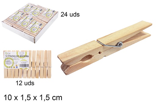 [102080] Pack 12 pinzas de madera