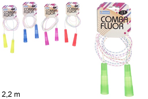 [105619] Fluorescent skipping rope plastic handle 2,20 m.