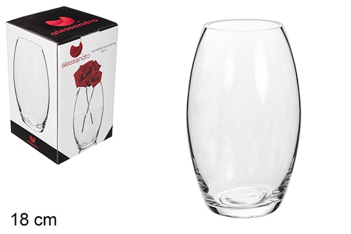 [105513] Curved glass vase 18 cm