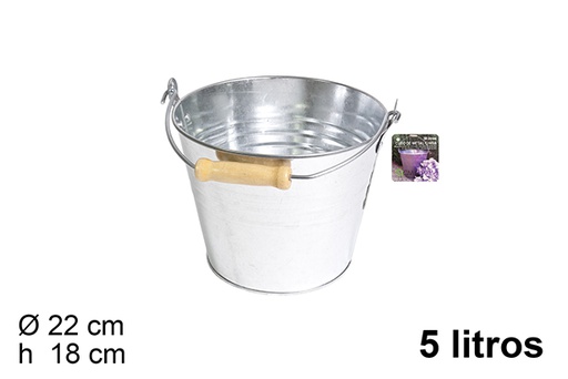 [105687] Cubo metal con asa 5 l.