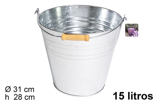 [105691] Cubo metal con asa 15 litros