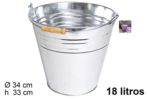 [105692] Cubo metal con asa 18 litros