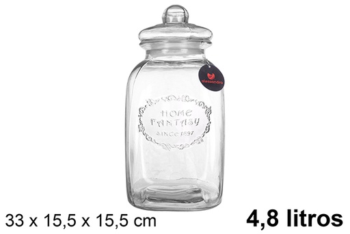 [105455] Bote cristal hermético galletas 4,8 l.