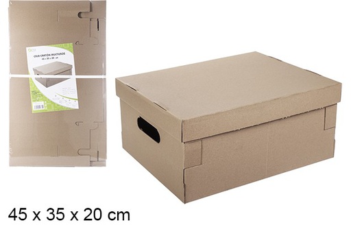 [101764] Caja carton multiuso marron  45x35x20cm