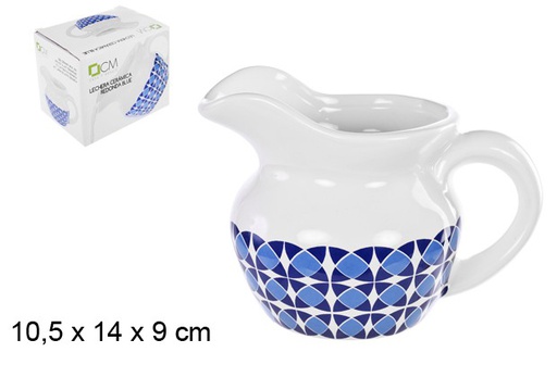 [104685] Ceramic milk jug decorated blue