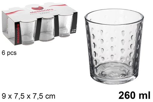 [100009] Pack 6 vasos cristal agua Gotas 260 ml