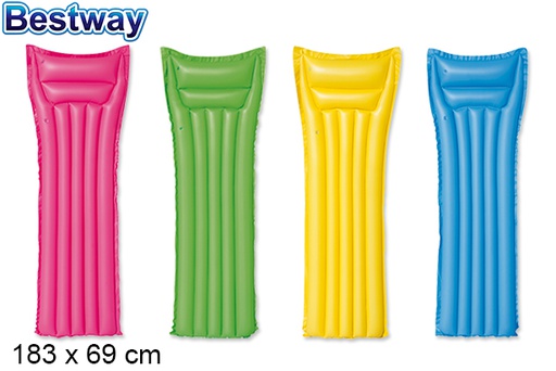 [200253] Inflatable mat in assorted colors bag bw 183x69 cm