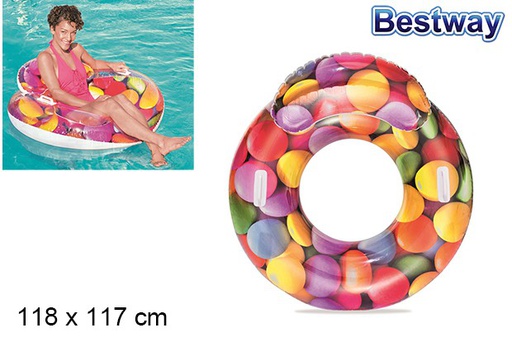 [202915] Flutuador inflável Lounge Candy Delight bw 118x117 cm