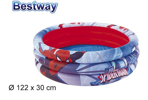 [203059] Inflatable pool 3 rings Spiderman 122 cm